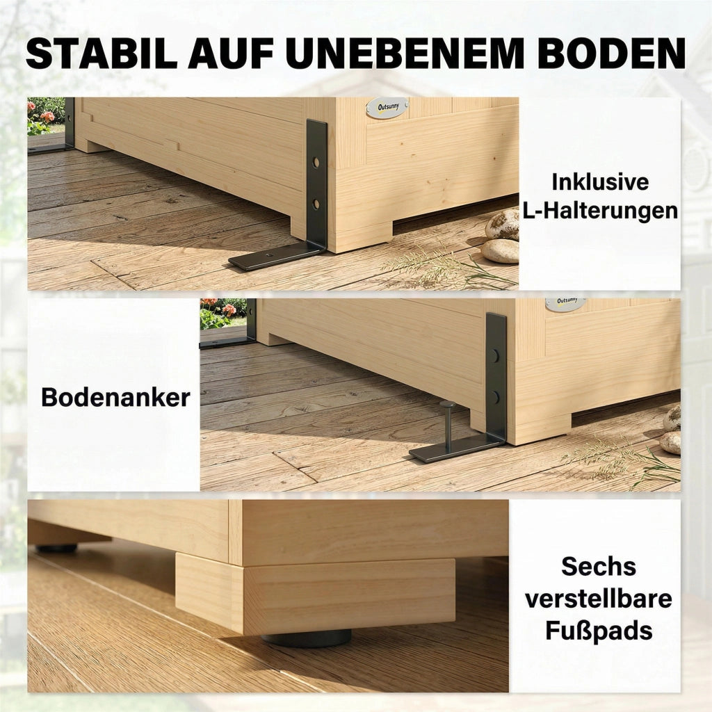 Casetta da Giardino ¨C Minimal ¨C Legno Acacia 2 Porte Finestra Acrilico
