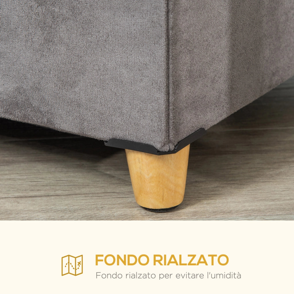 Pouf Poggiapiedi per Gatti Imbottito con Cuscino Rimovibile ¨C Zephmum ¨C Grigio
