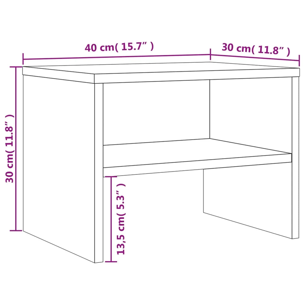 Comodini Rovere Fumo 2 pz 40x30x30 cm Legno Multistrato 815238
