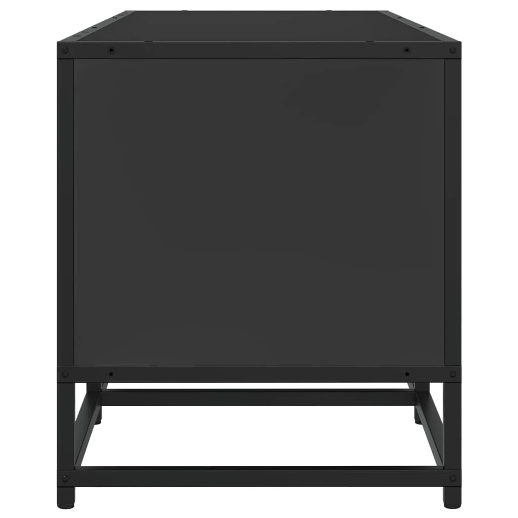 Mobile TV multimediale scaffale TV credenza mobile TV sala da pranzo soggiorno camera da letto 100 x 35 x 41 cm legno ingegnerizzato e metallo nero 02_0025497