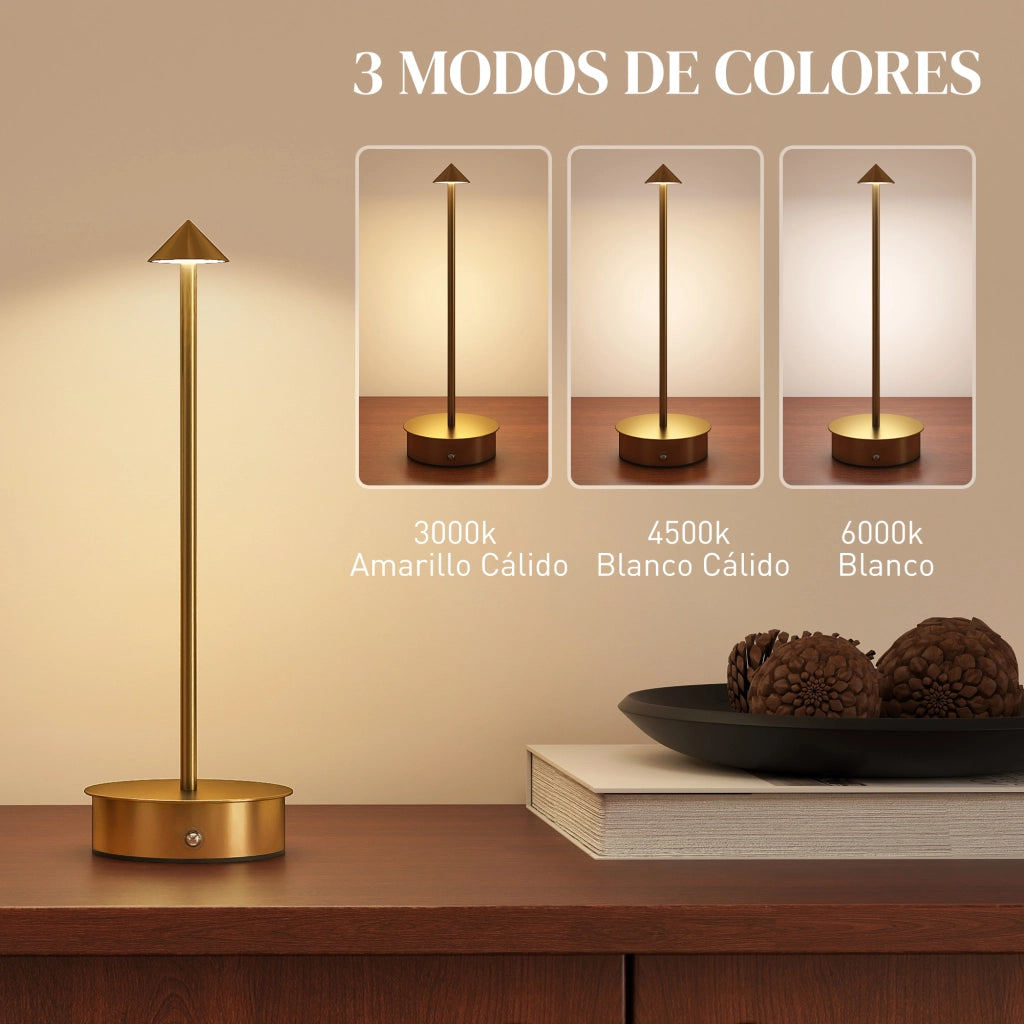 Lampada da tavolo LED ricaricabile ¨C zephmum ¨C Dorato ?10x30 cm