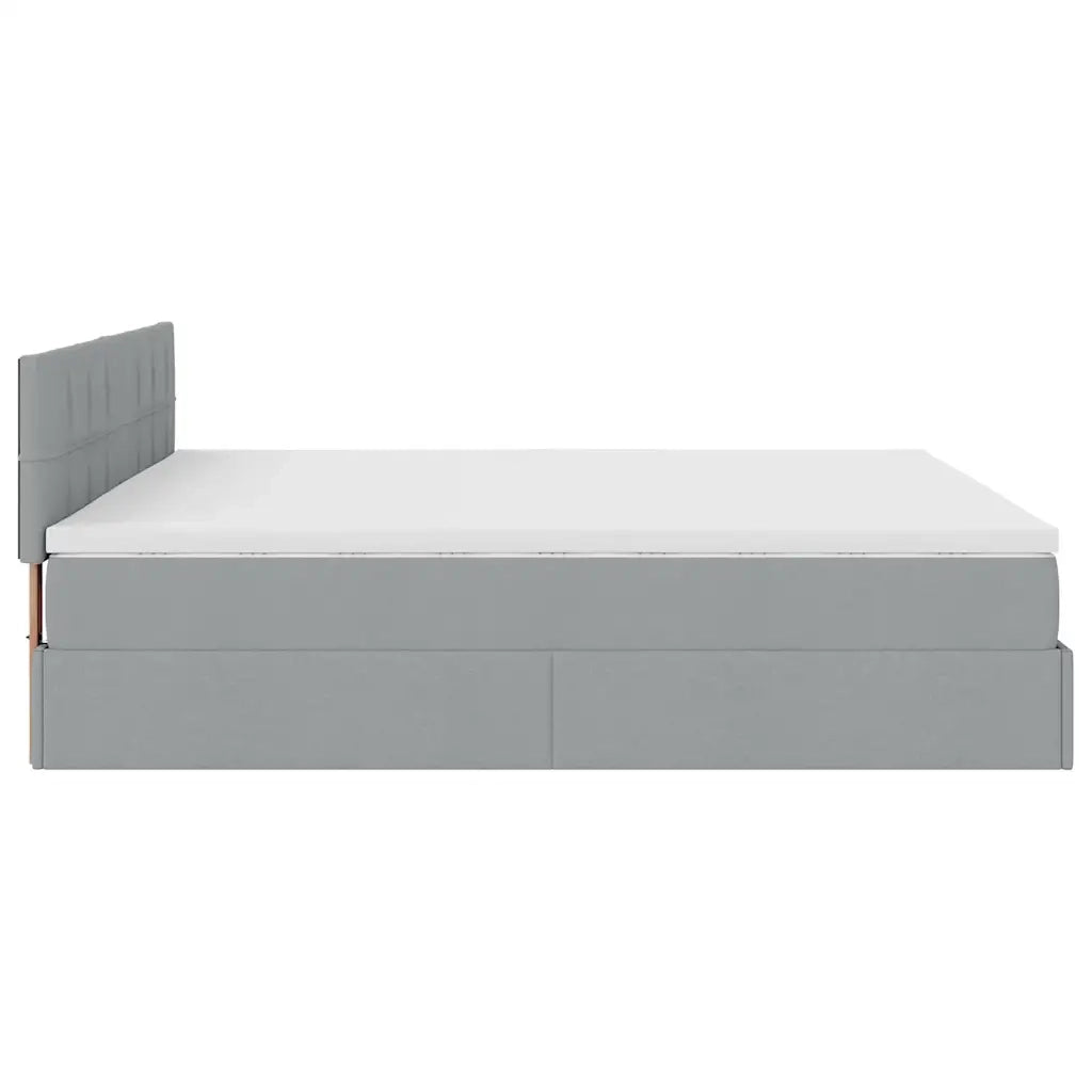 Struttura Letto Pouf con Materasso 200x200 cm in Tessuto 3311484