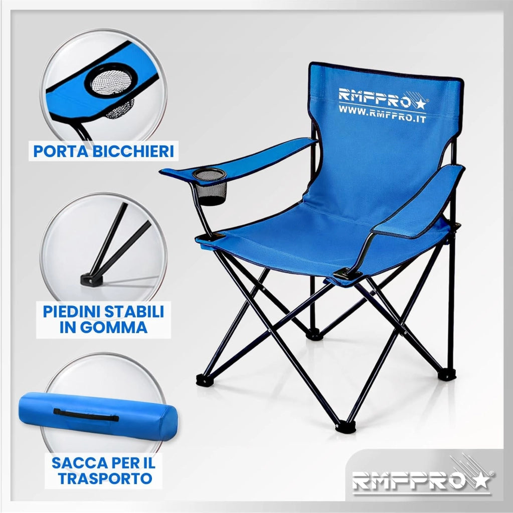 RMF PRO SET 4 SEDIE DA CAMPEGGIO BLU