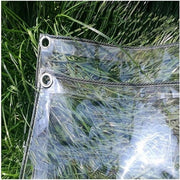 Dekzeil trasparente in PVC resistente all'acqua per esterni, misura 24 x 2 m, distanza tra i fori 50 cm, trasparente.