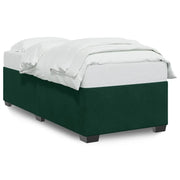 Letto singolo | Letto per adulti | Giroletto senza Materasso Verde Scuro 90x200 cm in Velluto
