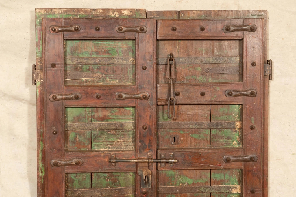 Biscottini Porta portone in legno massello e ferro da interno o da esterno vecchia e antica medievale scorrevole