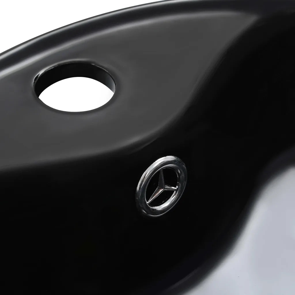 Lavandino con Troppopieno 36x13 cm in Ceramica Nero CFW6593582