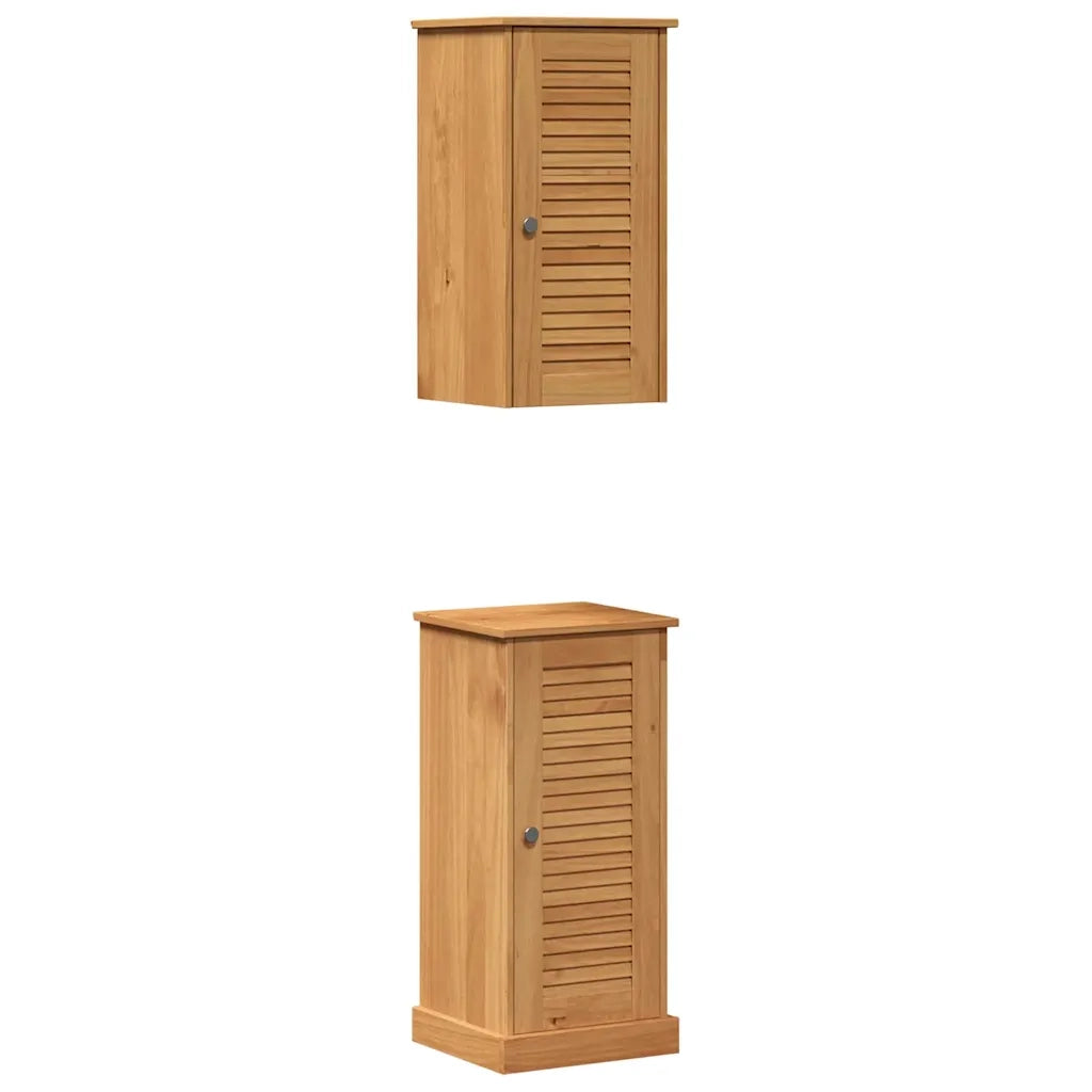 vidaXL Set di mobili per il bagno VIGO 2 pcs Marrone e Marrone miele