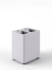 Pattumiera a 2 Scomparti Totale 16 L 33x25,5x39 cm con Contenitori Interni in Acciaio Verniciato Bianco