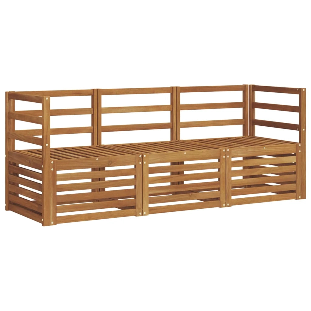 Set divani 3 pcs Naturale Legno di Acacia Massello 3374269