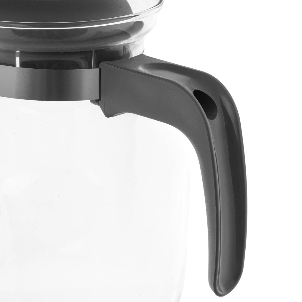 KADAX Brocca in vetro per tè e caffè da 1,5 l, resistente al calore, con coperchio, colore grigio.
