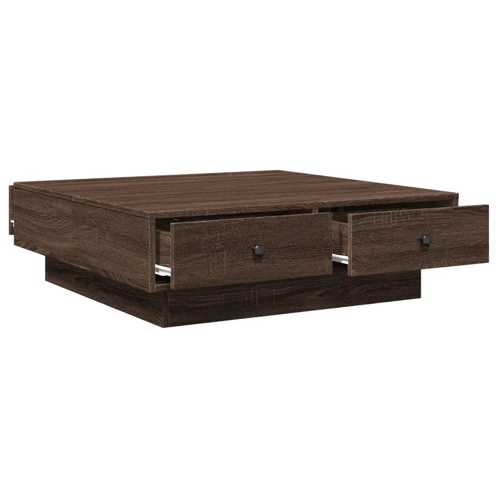 vidaXL Tavolino da Salotto Rovere Marrone 90x90x28cm Legno Multistrato