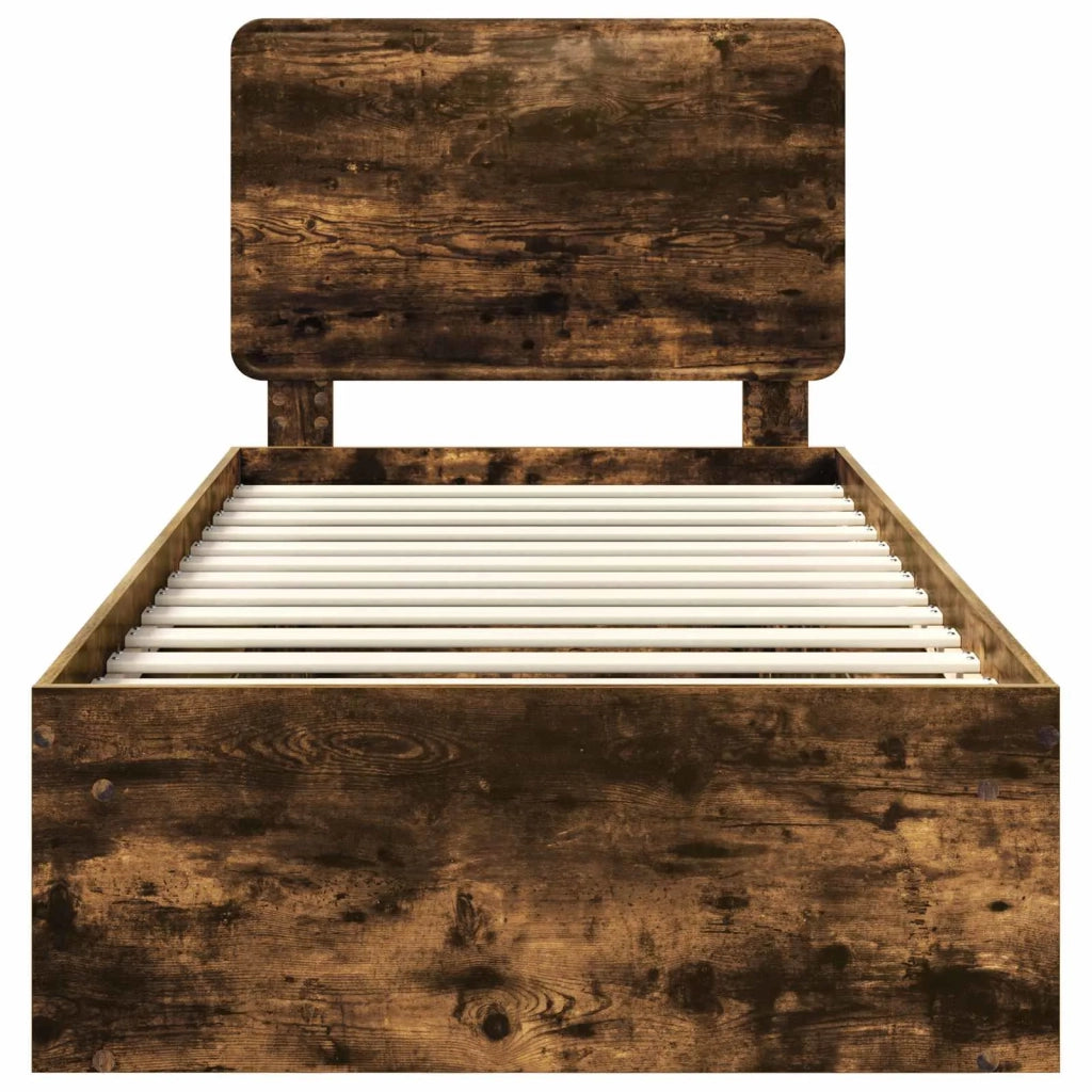 Struttura del letto Rovere fumé 75 x 190 cm Pino massello 3412555