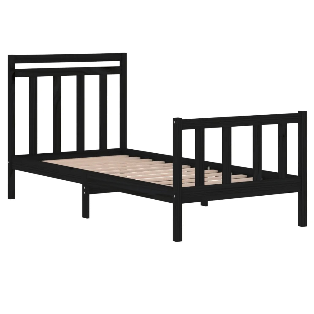 Giroletto Nero in Legno Massello 75x190 cm 2FT6 Small Single cod mxl 30875