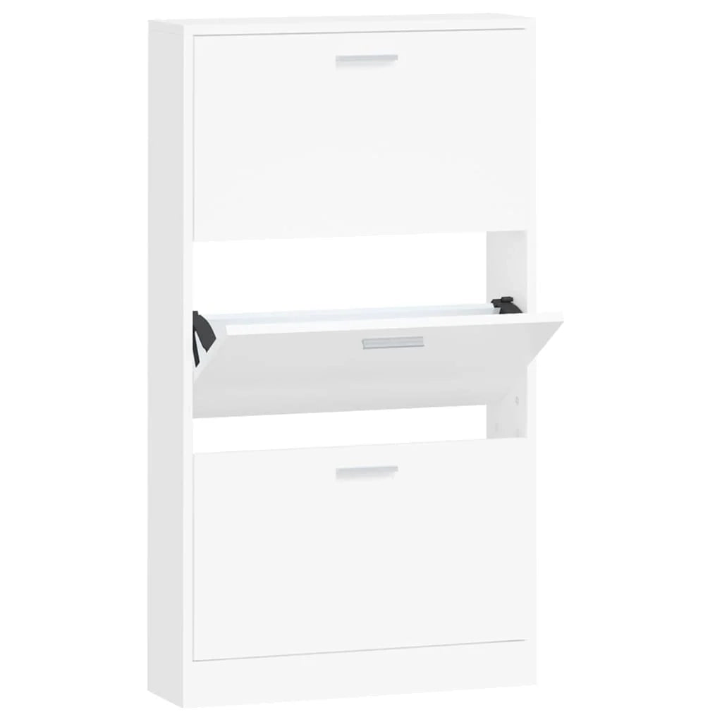 Scarpiera mobile contenitore per scarpe mobile per ingresso/corridoio/soggiorno 59 x 17 x 108 cm legno ingegnerizzato bianco 02_0021471