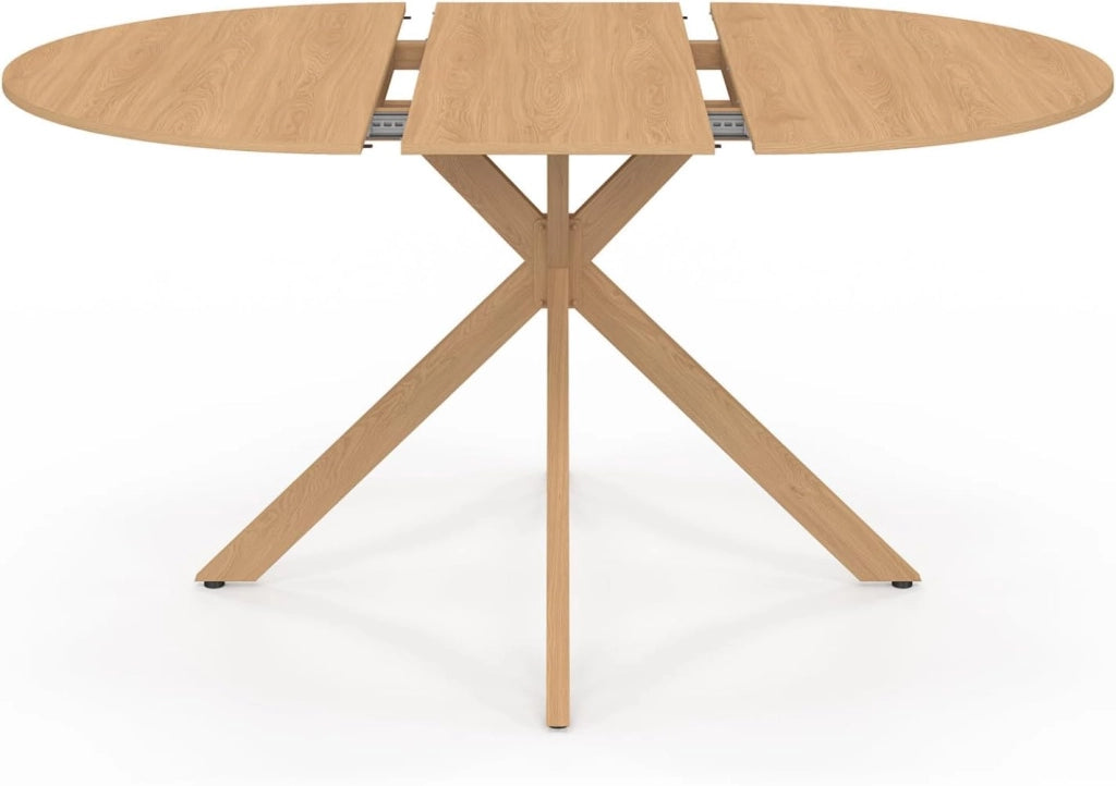 Tavolo da pranzo allungabile rotondo Alix 4-8 persone piede ragno legno effetto faggio 110-150 cm