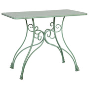 Mobile da ingresso in metallo invecchiato verde 100x52x76