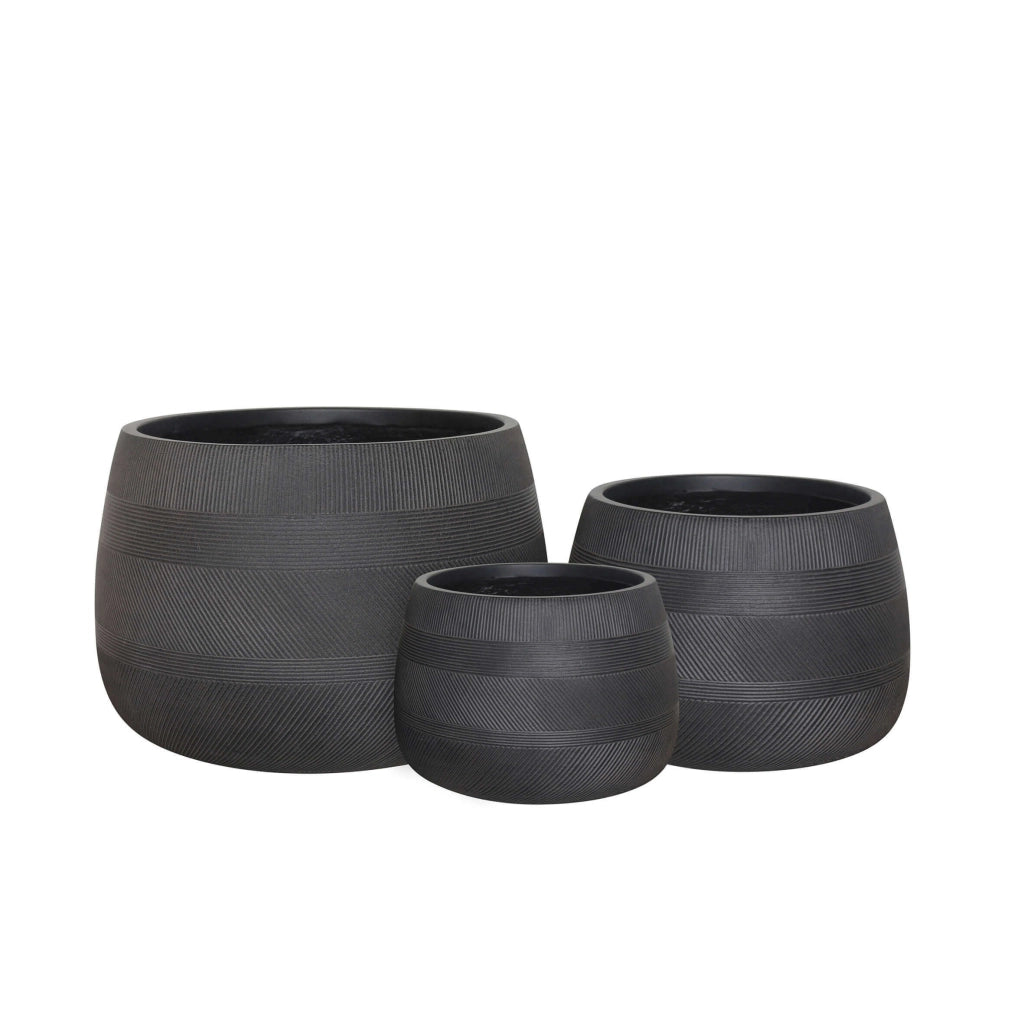Set di 3 vasi in Fibra sintetica cm 55x55x37 - BENJY