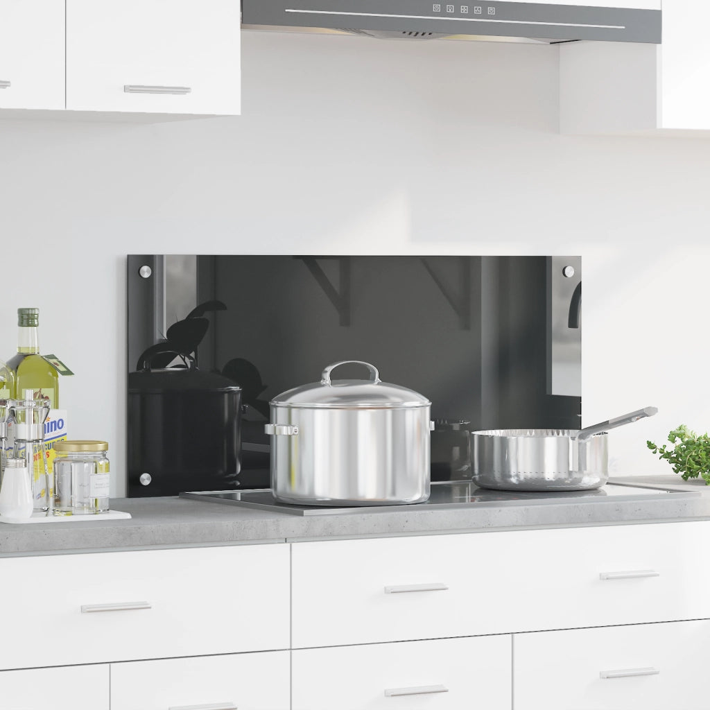 Schienale per Cucina  Grigio Scuro 90x40x0,6 cm in Vetro Temperato