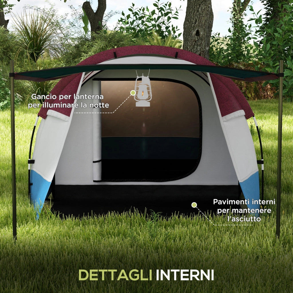 Tenda da Campeggio ¨C zephmum ¨C 420x200x150 cm Rosso Poliestere