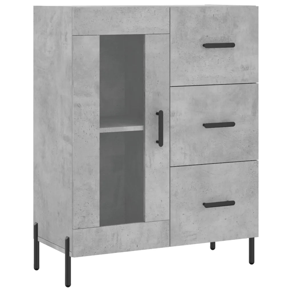 Credenza-Buffet-Armadio da cucina Grigio Cemento 69,5x34x180 cm in Legno Multistrato 865840