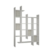 Libreria Achela, Scaffale da ufficio, Mobile portalibri, Biblioteca, 122x26h188 cm, Bianco