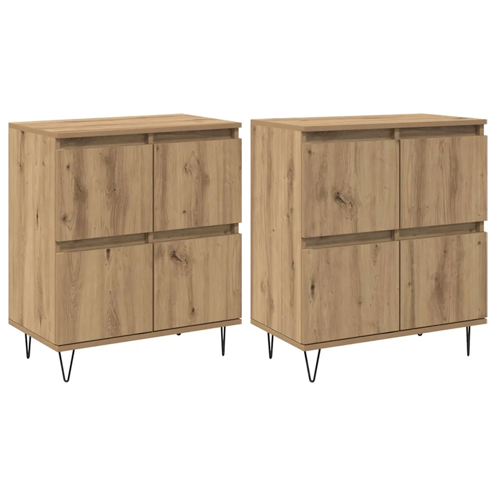 vidaXL Sideboards 2 pcs rovere artigianale 120 x 35 x 70 cm