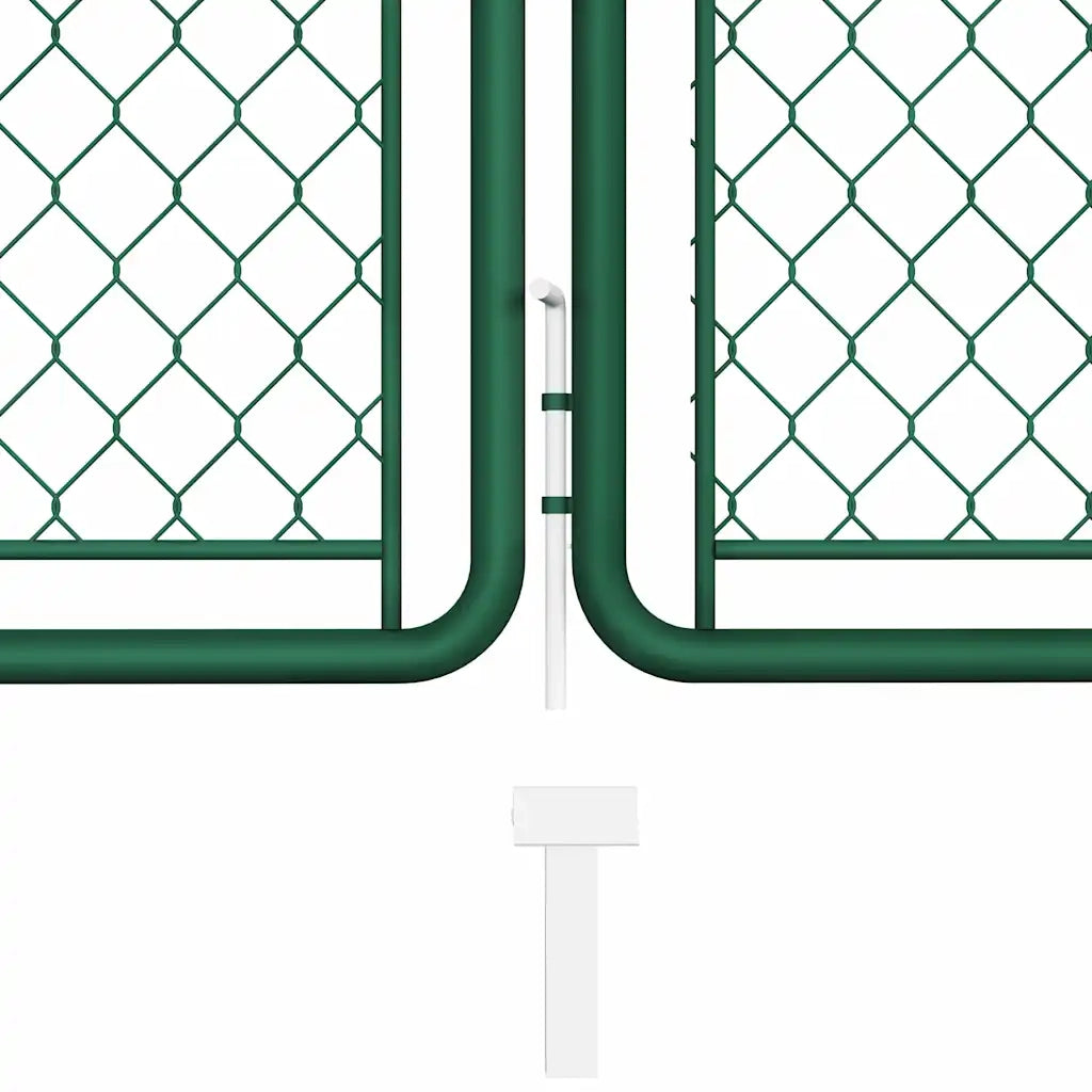 Cancello da Giardino in Acciaio 400x75 cm Verde 144444