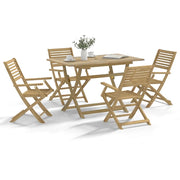 vidaXL Set da Pranzo per Giardino 5 pz in Legno Massello di Acacia