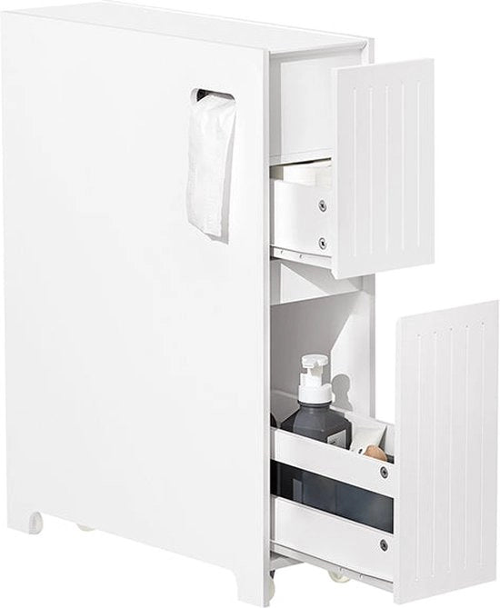 Carrozza di stoccaggio portatile - Carrello da cucina - Armadio da bagno - Mobilità e stabilità - Spazio di stoccaggio sufficiente - Costruzione in MDF - 20 cm x 75 cm x 60 cm