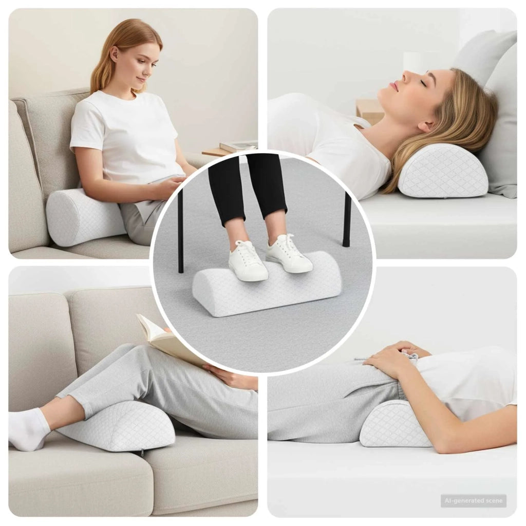 Cuscino per Gambe Bianco 52 x 20 x 12 cm Schiuma Memory CFW7857899