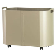 Portalegna ovale acciaio tortora sabbia h.43 l.59x35 cm. Made in Italy