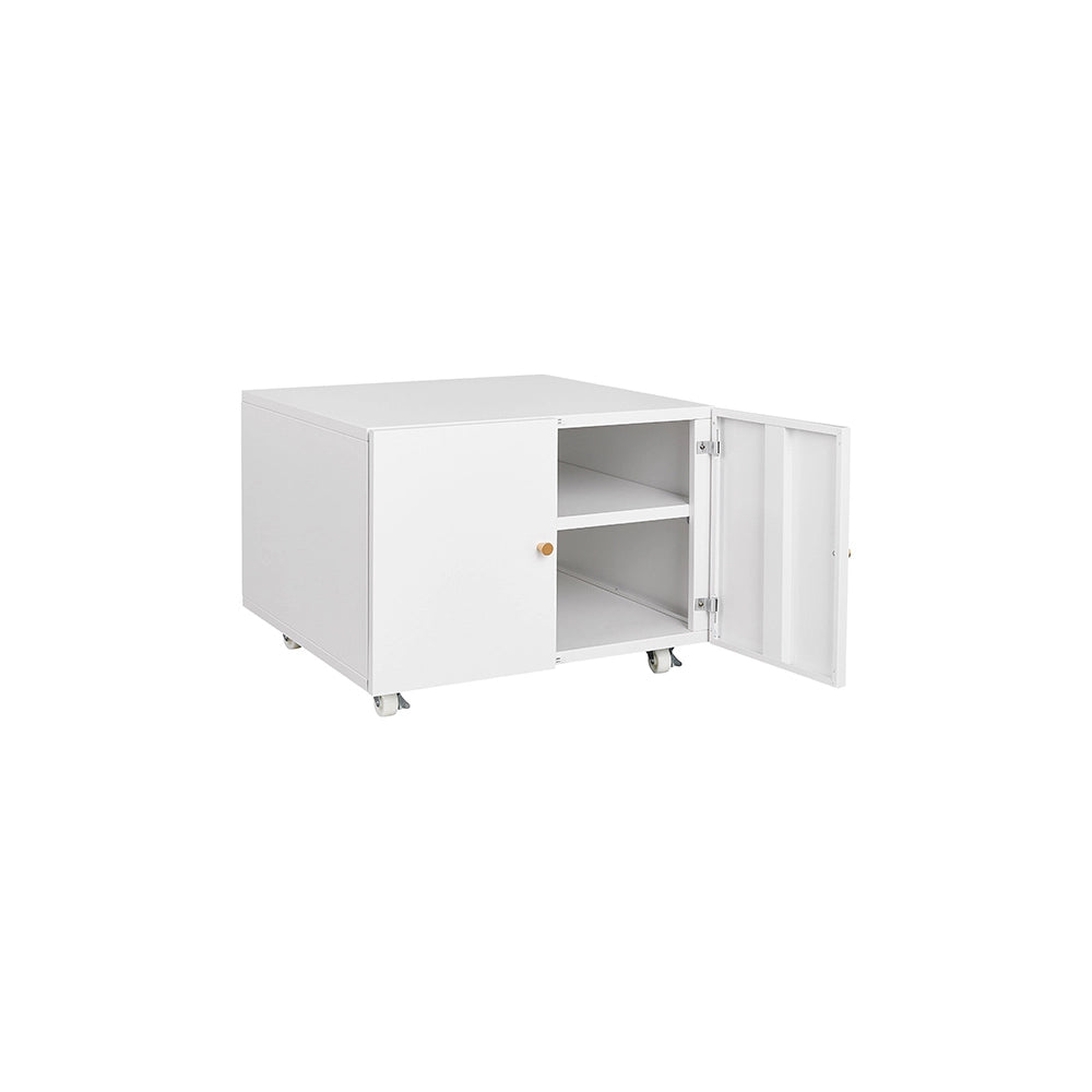 Scaffale stampante metallo - Xylo - Mobile con ripiani regolabili bianco 60x40cm