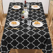 Tappeto da tavolo lavabile, rettangolare, 100 x 140 cm, copri tavolo, impermeabile all'acqua, effetto lotus, tovaglie da tavolo marocchine, impermeabili, tappeto da tavolo lavabile per esterni, per feste, cucina, nero