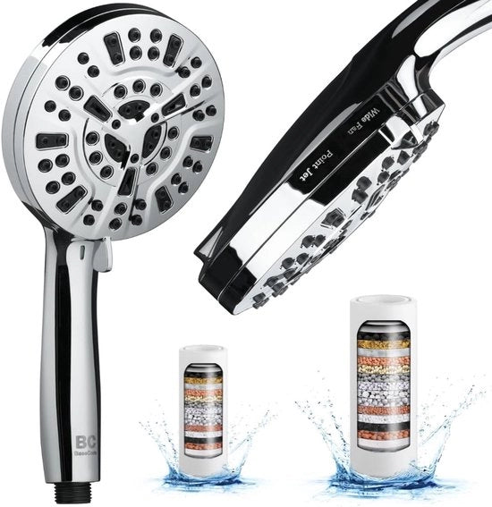 Douchekop Grande con Filtro | Doccia Ecomateriale | Doccia a Cascata con 10 Tipi di Getto