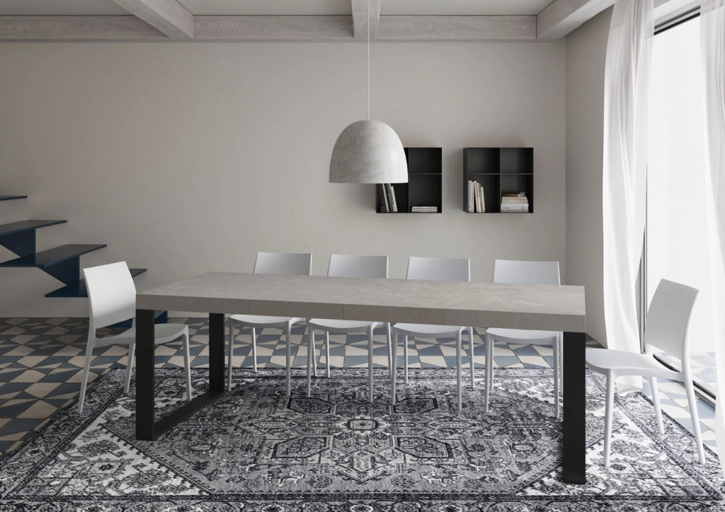 Tavolo Allungabile 120/380x90 cm Tecno Premium Cashmere Gambe Antracite