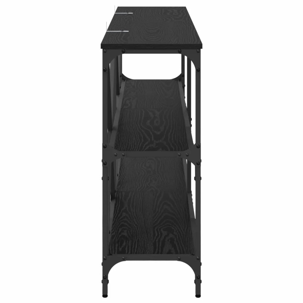 Tavolo consolle Rovere Nero 160 x 30 x 75 cm Legno multistrato 881904