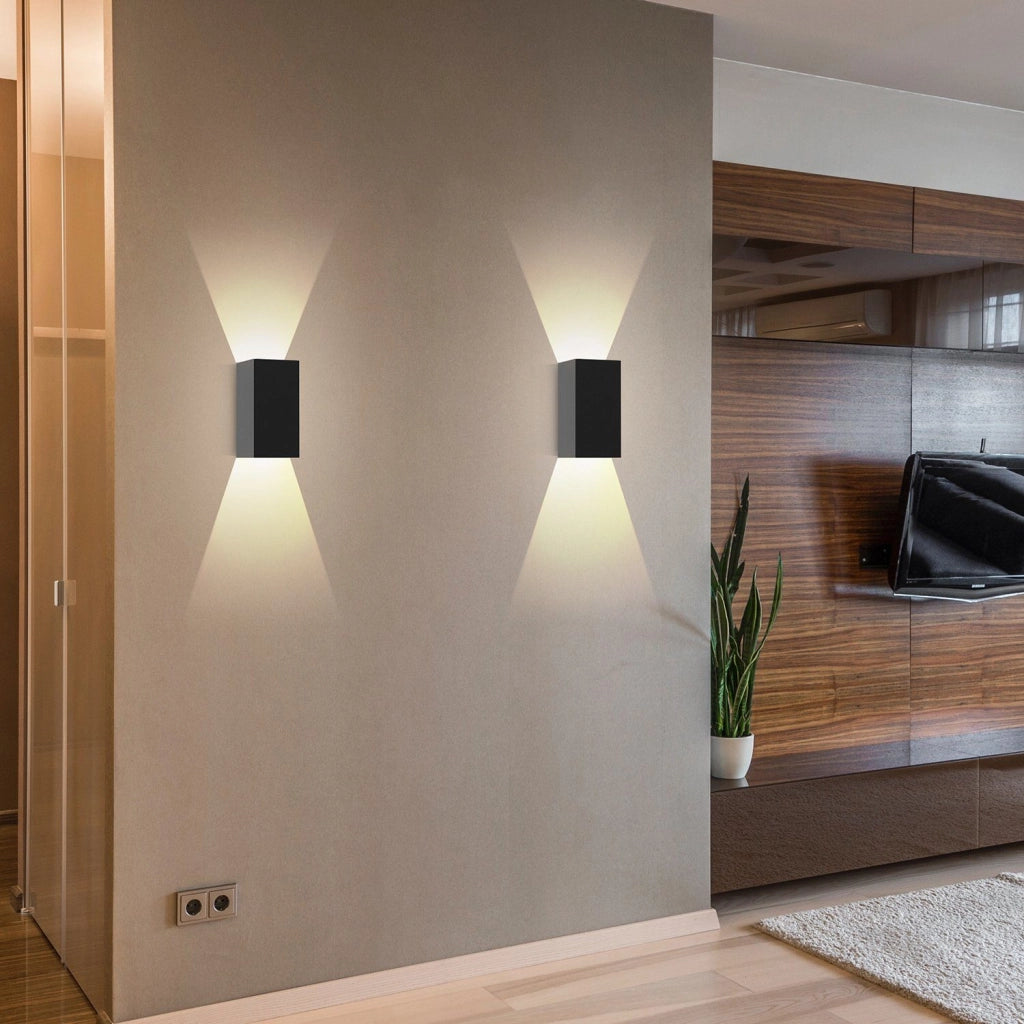 ZMH Moderna lampada da parete a LED per esterni con luce verso l'alto e verso il basso per camera da letto e corridoio