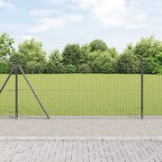 Posti per recinzione con basi 13 pezzi Ã˜32mm 90cm in acciaio zincato