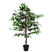 Pianta Ficus Artificiale Verde 90 x 16 x 110 cm Tessuto e Legno CFW3609759