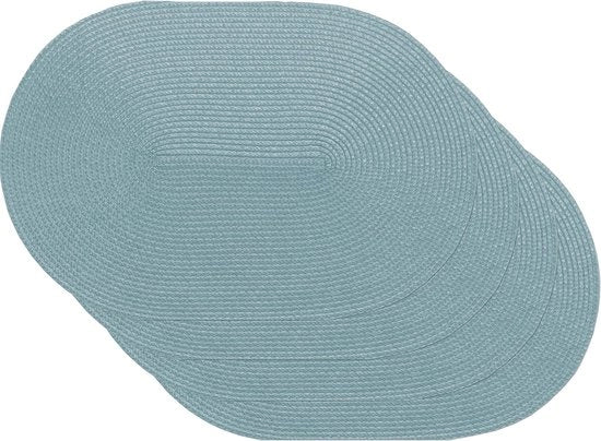 Tavola da Pranzo Ovale Intrecciata Blu – Set da 4 – 45 x 30 cm