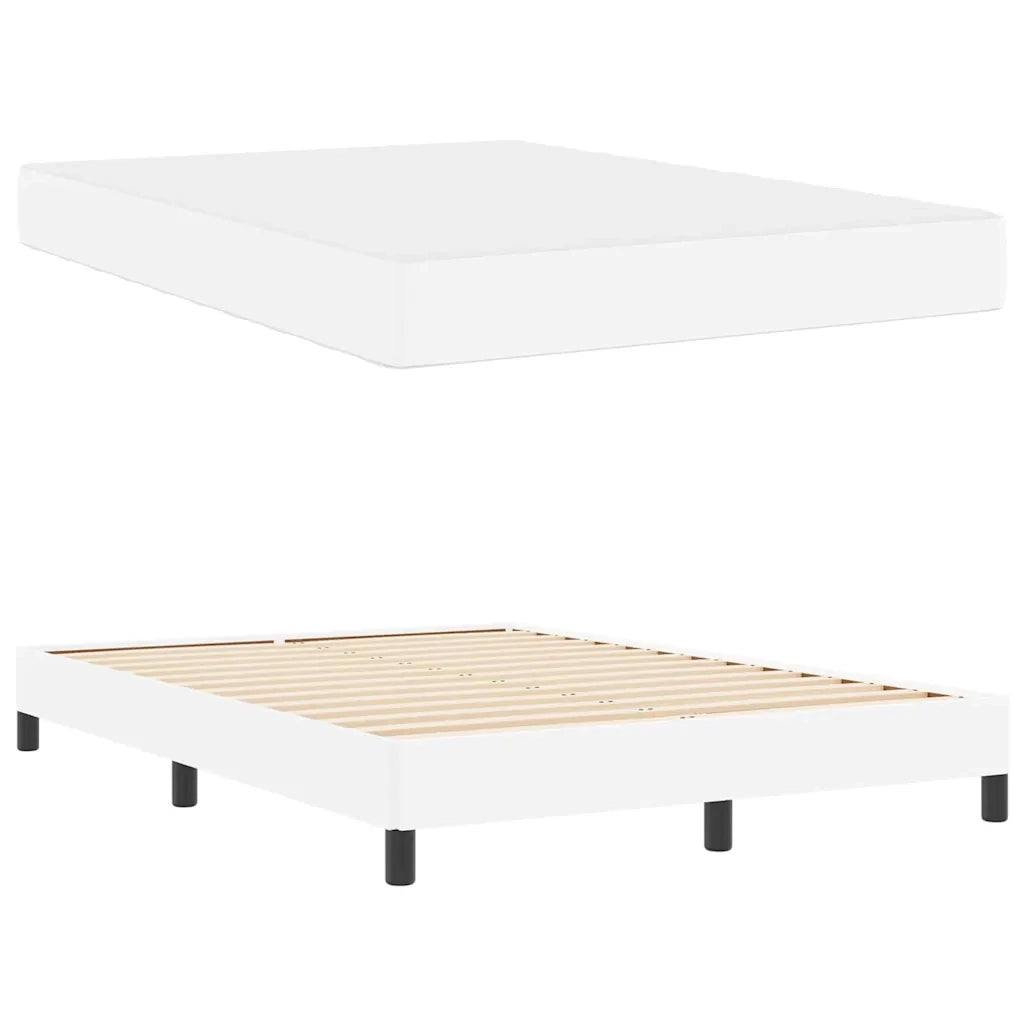 Struttura del letto Bianco Puro 140 x 190 cm Tessuto