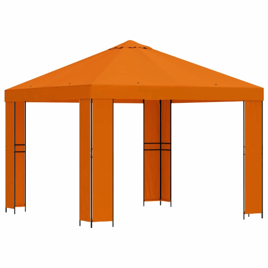 Gazebo 3 x 3 m Arancione Poliestere e Acciaio 190 900357