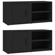Mobile TV multimediale mensola TV credenza mobile TV sala da pranzo soggiorno camera da letto 2 pezzi 80 x 31,5 x 36 cm legno ingegnerizzato nero 02_0028564