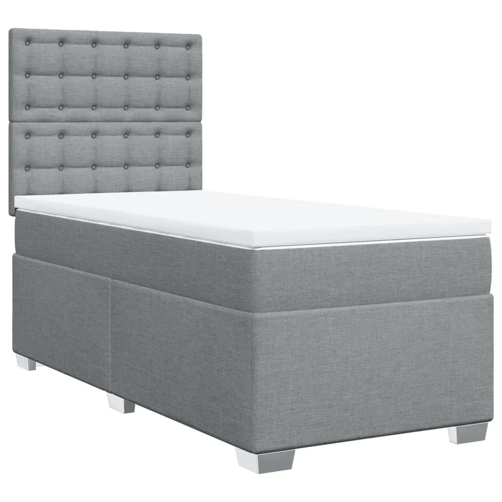 Giroletto a Molle con Materasso Grigio Chiaro 90x190 cm Tessuto 3290357