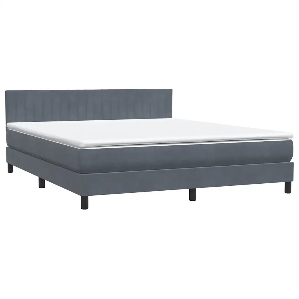 vidaXL Giroletto a Molle con Materasso Grigio Scuro 180x210 cm Velluto