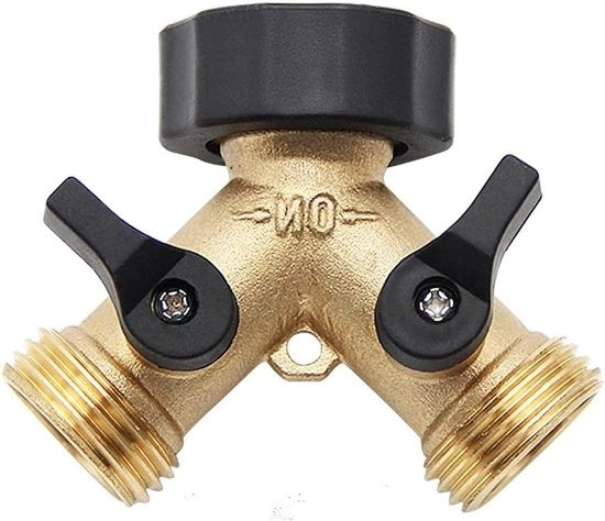 Adattatore Y a forma di 3/4 splitter per tubo di rame 2 vie per irrigazione esterna - Connettore di tubo - 1 pezzo.