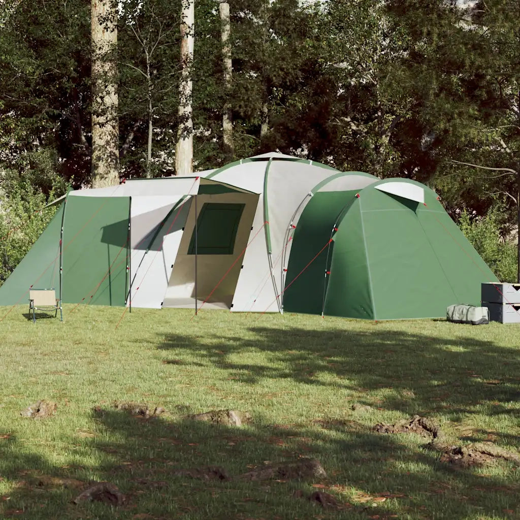 Tenda da Campeggio a Cupola per 12 Persone Verde Impermeabile 94346