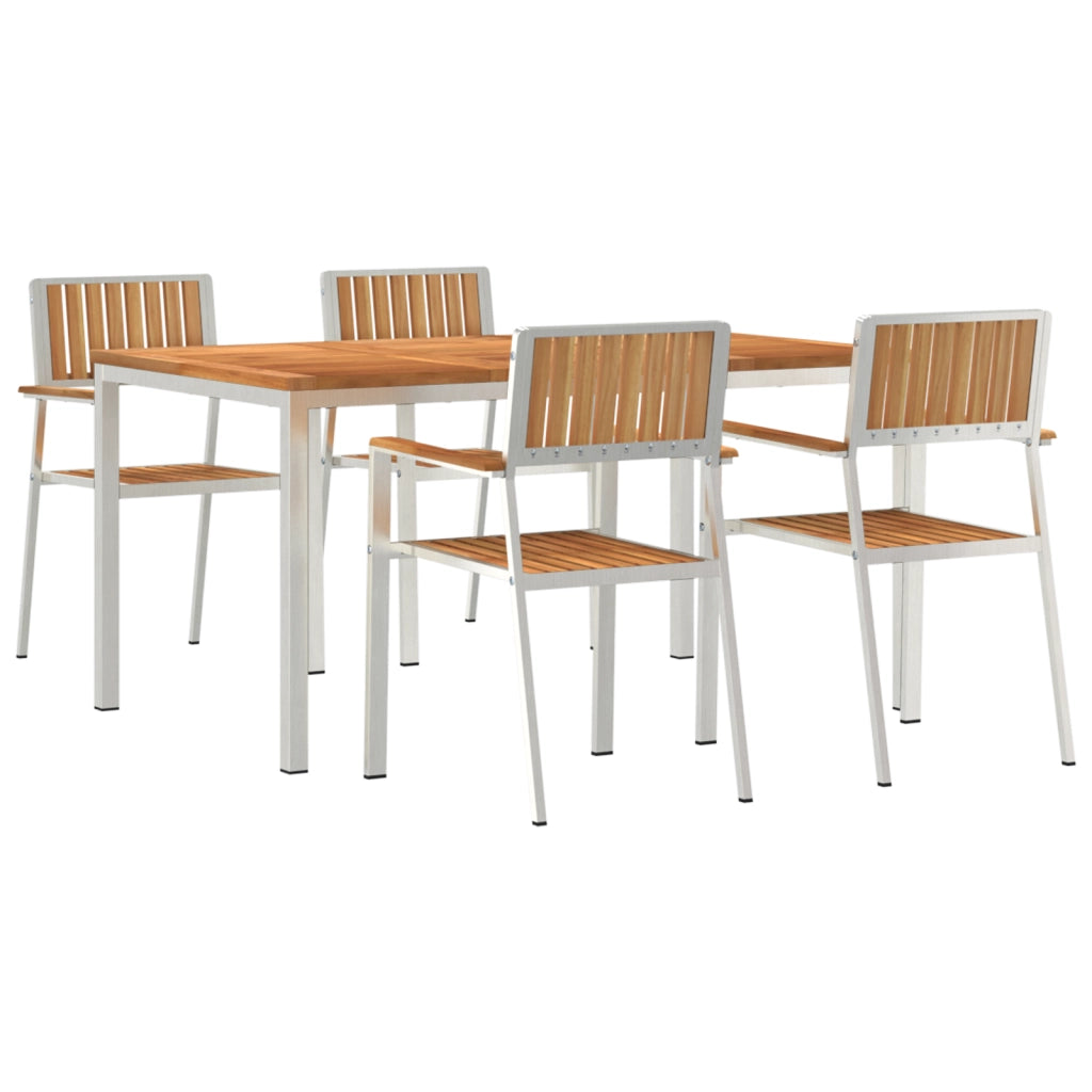 Set pranzo giardino  5 pezzi in legno massello di teak