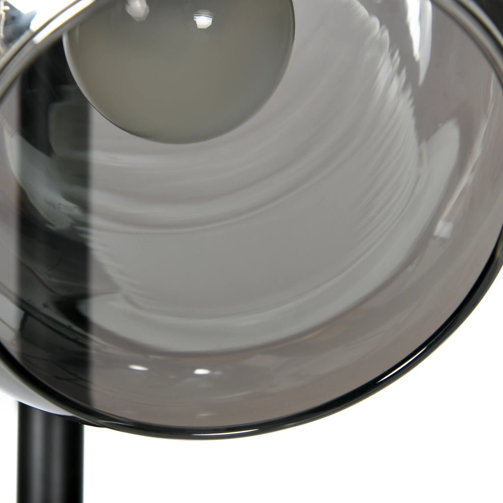 Lampada da Terra in Metallo con 3 Paralumi in Vetro ¨C zephmum ¨C Nero e Grigio ?36x162 cm
